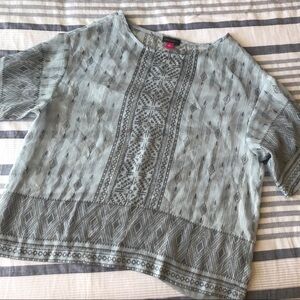 Vince Camuto Gray Patterned Blouse